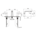 Brass per miscelatore a bacino da 3 fori