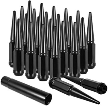 BLACK M14x1.5 SPIKE LUG NUT 24 PK