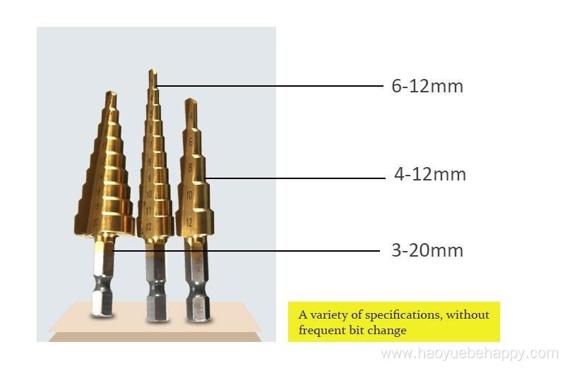 HSS Titanium Coated Step Drill Bit Set