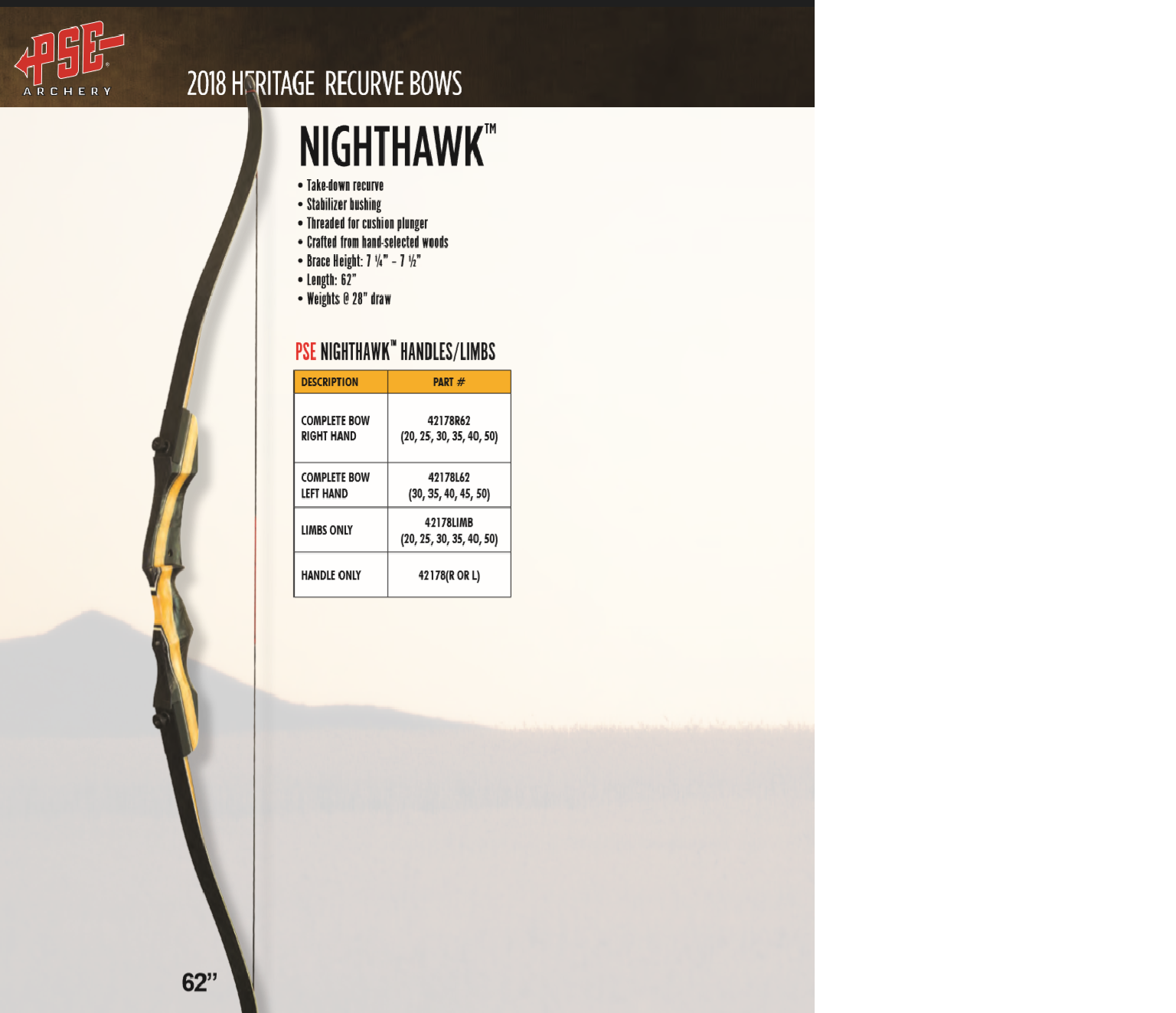 Pse Nighthawk Recurve Bow, 고품질 Pse Nighthawk Recurve Bow