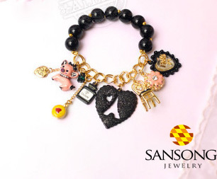 Custom gold con design di gioielli braccialetto perlina per ragazze
