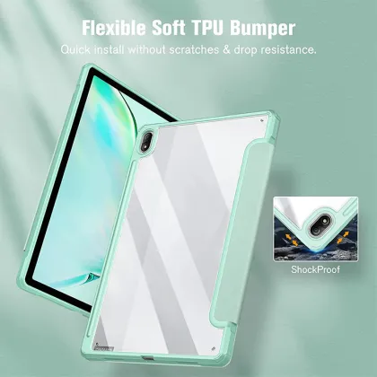 Transparent Hard Shell Flip Case Back Cover for Lenovo Tab M10 Plus 10.6 Gen3