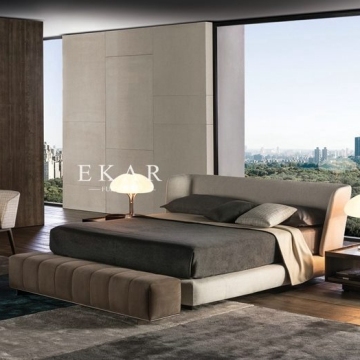 Customizable C Shape Headboard King Size Bed Frame - Italian Minimalist Design Furniture