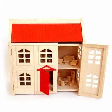 Toy Doll House, Composed of Wooden Dining Sets, Table and Chair