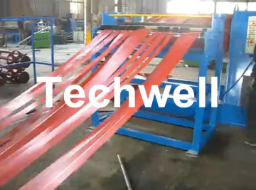 Simple Steel / Metal Slitting Machine For 0.2-1.8x1300 Coil Into 10 Strips
