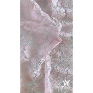 Tissu de tricot de dentelle de rayonne de nylon de coton
