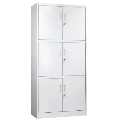 Three Part Six Door Metal Office Cupboard