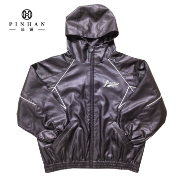 Chaqueta de bombardero de cuero de motocicleta para hombres de invierno personalizables