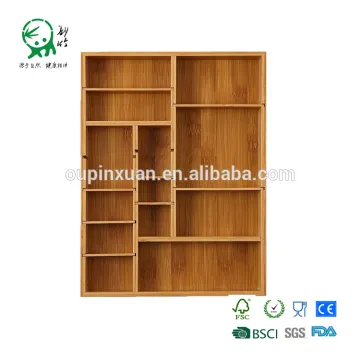 High quality natural bamboo large cutlery tray