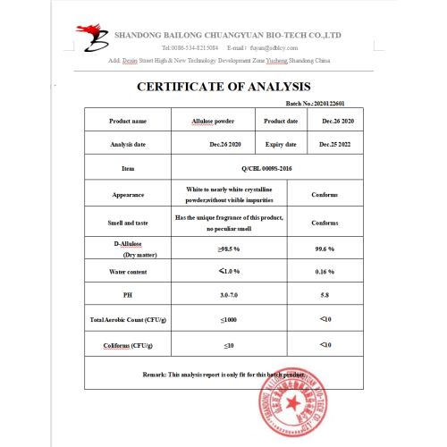 Édulcorants d&#39;allulose de haute qualité