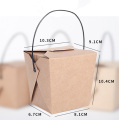 Simple Design Handle Kraft Paper Portable Lunch Box