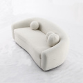 Moderner Samt Teddy 3 -Sitzer gebogenes Sofa