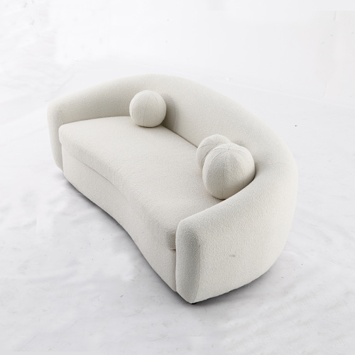 Velvet Modern Teddy 3 Seater Curved Sofa