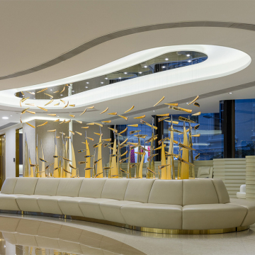 Hotel lobby crystal chandelier