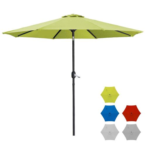 Patio de 7,5 pieds Patio extérieur parapluie à poteaux en aluminium avec bouton-poussoir