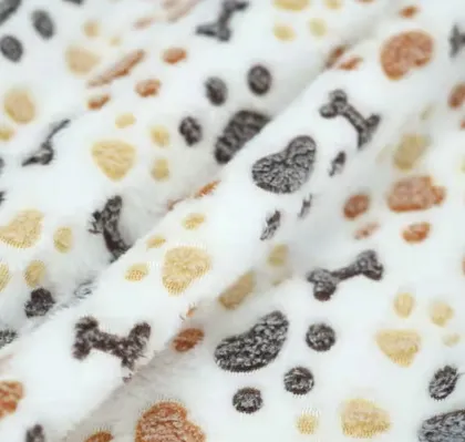 Printed Polyester Coral Fleece Fabric for Nightgown