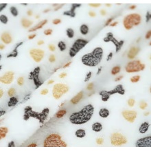 Tela de vellón de coral de poliéster impreso para camisón