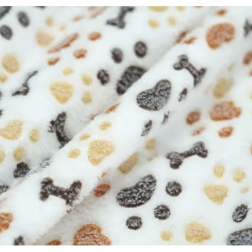 Tela de vellón de coral de poliéster impreso para camisón