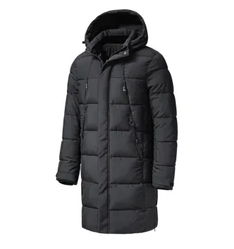 Custom Oversized Solid Color Winter Warm Bubble Thick Down Puffer Jacket with Hood for Men