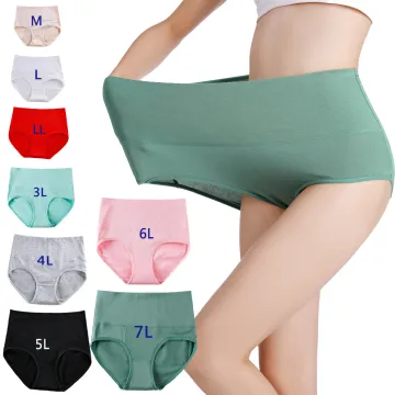 Plus Size Cotton Underwear Seamless High Waist Briefs M to 7L