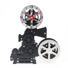 Black Movie Projector Gear Clock for Home