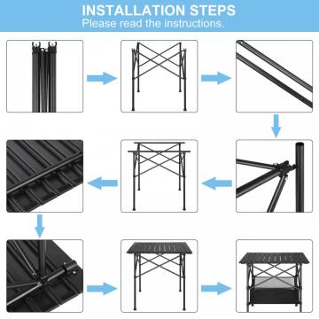 Mesa de acampamento portátil dobrável com bolsa de armazenamento