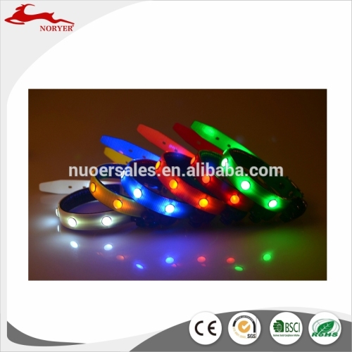 New Design Adjustable light up dog collar with colorful light in China