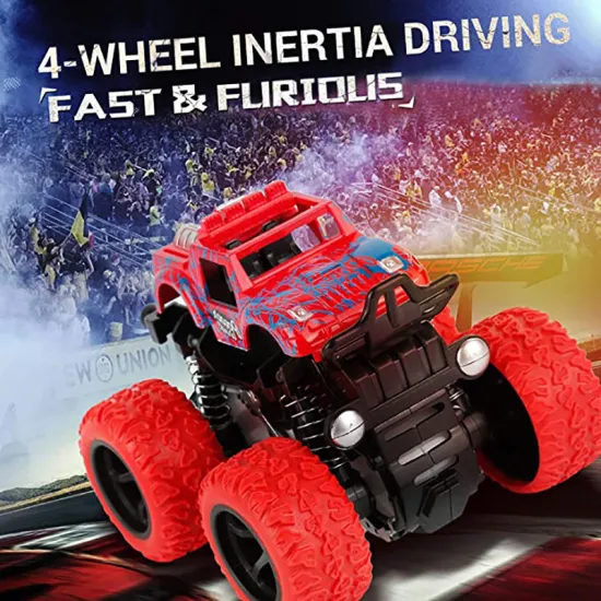 Colorful Dual Inertia Drive Four Wheel Off Road Vehicle Truck Friction Power Toy Car Diecast Model Toys Games For Kids Child Boy