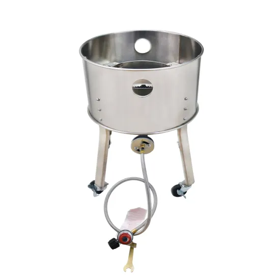 Stainless steel high pressure single burner with wheels