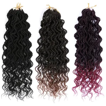 18inch Wavy Senegalese Twists Crochet Braids Synthetic Artificial Hair Extension Curly Pre looped Senegal Twist Braids Curly