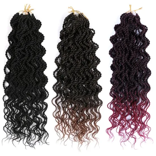 18inch Wavy Senegalese Twists Crochet Braids Synthetic Artificial Hair Extension Curly Pre looped Senegal Twist Braids Curly