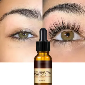 100% Pure Castor Oil - Organic, Cold Pressed, Moisturizing for Skin, Hair & Eyelashes
