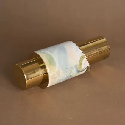 Yinhe Stone 2024 Luxury Marble Metal Flower Pot Vase in Bulgari Green - Home Decor Maison