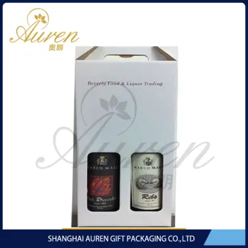 China made rigid corrugated folding paper cardboard for two bottles wine pack China wholesale