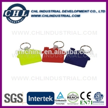 Customized house shape plastic key tag