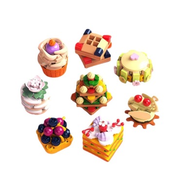 Creative Toy Set: Gourmet Food Diary Afternoon Tea Cake Decorative Assembly Building Blocks for Kids