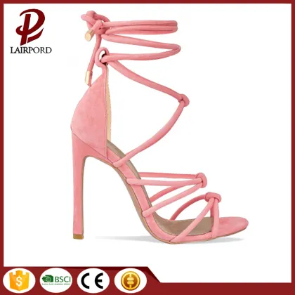 camel sexy suede lace women sandals shoe