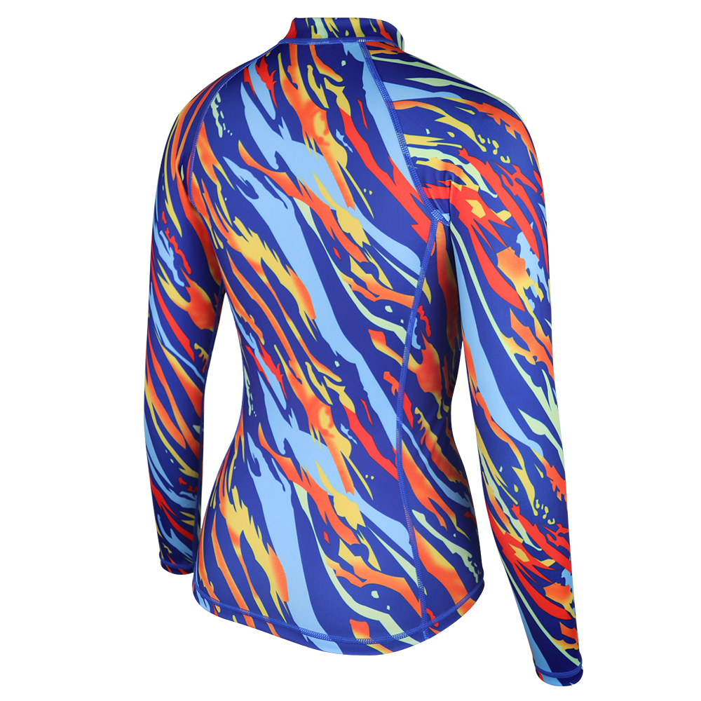 Rash guard da surf con zip frontale da donna Seaskin