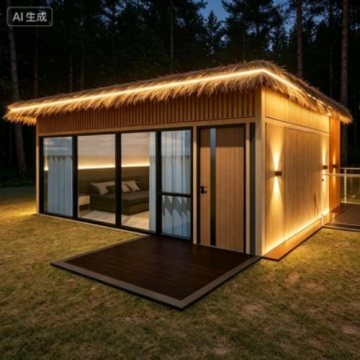Customizable Tiny Folding House with Natural Aesthetics