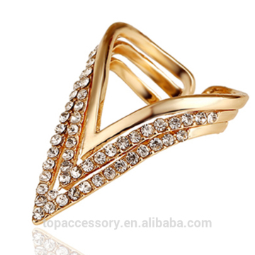 TR6930-23 Punk Rings Wholesale Rose Gold Plated Geometric Triangle Ring For Women CZ Diamond Bague Anelli ring