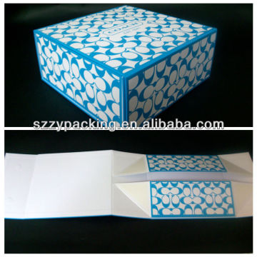rigid paper foldable flat box for handbag