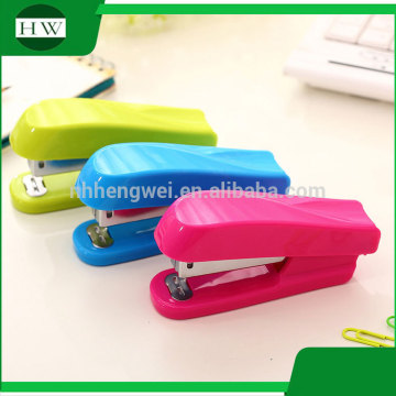 plastic mini colorful portable office stationery manual paper stitcher stapling machine stapler