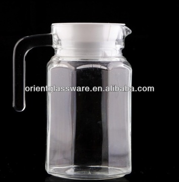 Hot summer 0.5L transparent high clear water octagonal glass pot