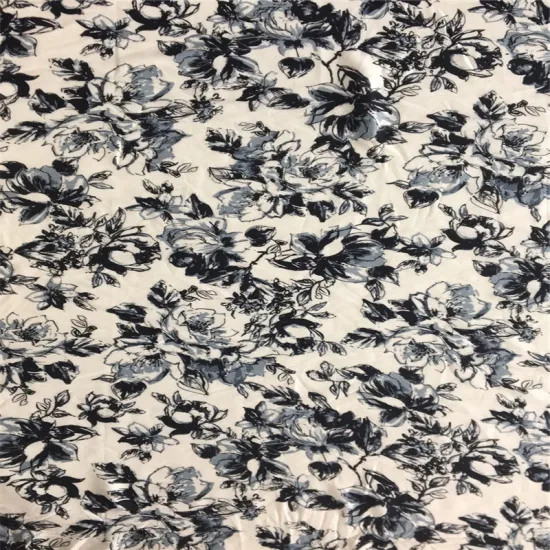 Ink Painting Style Rayon Big Floral Print Fabric