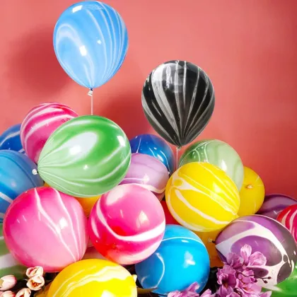 Black and white agate latex balloons