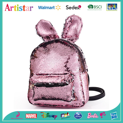 Rabbit pink sequin backpack