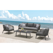 Modern Aluminum and Rope Outdoor Furniture Set