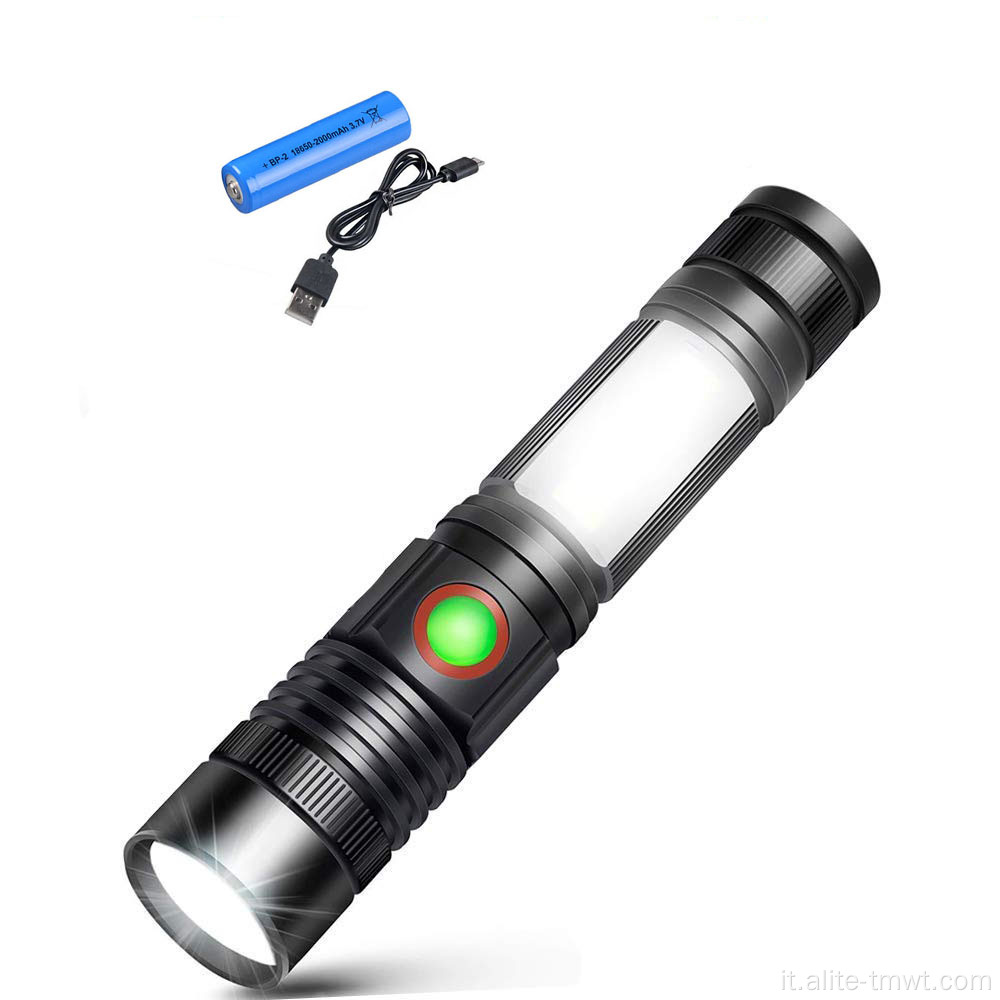 Flashlight ricaricabile USB XML-T6 e COB