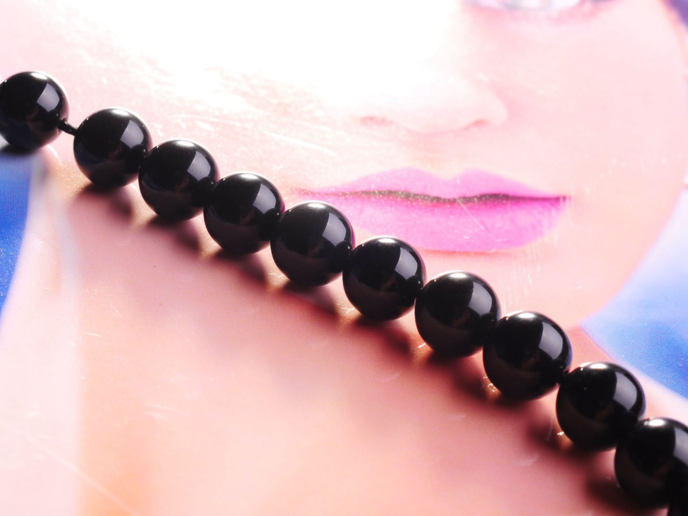 Perles rondes en obsidienne noire naturelle de 8MM, 16 &quot;