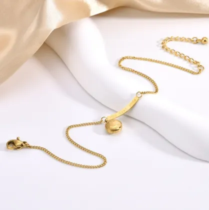 18K Gold Plated Smiley Bead Fashion Anklet - Wholesale Waterproof Stainless Steel Anklet for Women